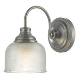 TAC0761 Wall Light Antique Chrome & Textured Glass