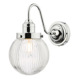 TAM0750-IP44 Bathroom Wall Light Polished Chrome Ribbed Glass Ip44