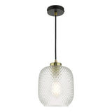 TEH0154 Pendant Matt Black Textured Glass