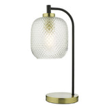 TEH4254 Table Lamp Matt Black Textured Glass