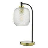 Table Lamp Matt Black Textured Glass