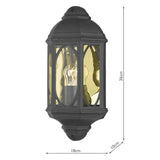 Outdoor Wall Light Black Glass Ip43