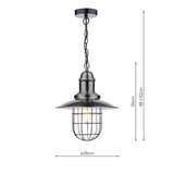 1 Light Pendant Antique Chrome
