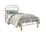 Single Bed Beech & Silver