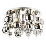 THO5410 5 Light Flush Polished Chrome Smoked Glass