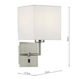 Wall Bracket Satin Chrome Complete With Shade
