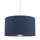 TIM6523 Easy Fit Pendant Shade Navy Blue With Rose Gold Lining