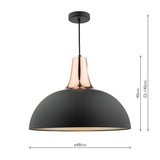 Pendant Matt Black & Copper