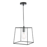 TOW0150 1 Light Single Pendant Matt Black Polished Chrome