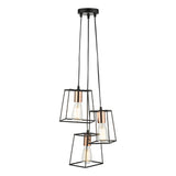 TOW0322 3 Light Cluster Pendant Black & Copper