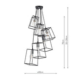 6Lt Cluster Pendant Black & Polished Chrome