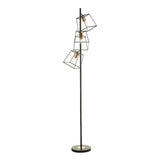3 Light Floor Lamp Matt Black Copper