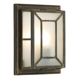 TRE5254 Outdoor Wall Light Black/Gold Frosted Glass Ip44