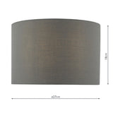 Grey Cotton Drum Shade 27Cm