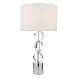 TUK4208 Touch Table Lamp Polished Chrome Crystal With Shade