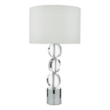Touch Table Lamp Polished Chrome Crystal With Shade