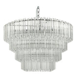 4 Tier 9 Light Chandelier Crystal & Polished Chrome