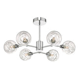 TYK6450 6Lt Semi Flush Polished Chrome & Glass