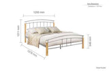 TETB4S Small Double Bed Beech & Silver