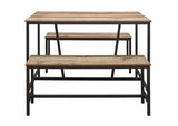 Dining Table & Bench Set Brown