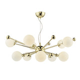 URS2335 10 Light Pendant Polished Gold Opal Glass