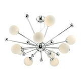 10 Light Pendant Polished Chrome Opal Glass