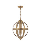 VAN0375 3 Light Pendant Antique Brass And Clear