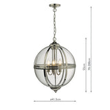 5 Light Pendant Polished Nickel And Clear