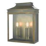 VAP5045 2 Light Coach Lantern Outdoor Wall Light Weathered Brass Ip44