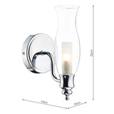 Bathroom Wall Light Polished Chrome Glass Ip44