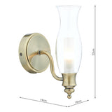Bathroom Wall Light Antique Brass Ip44