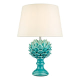Table Lamp Blue Ceramic With Shade