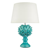 Table Lamp Blue Ceramic With Shade