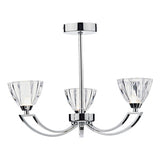 VIT0350 3 Light Semi Flush Polished Chrome