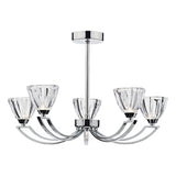 VIT0550 5 Light Semi Flush Polished Chrome