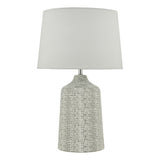 Table Lamp White & Grey With Shade