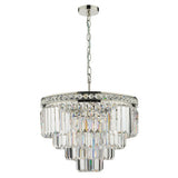 4 Light Pendant Polished Nickel Crystal