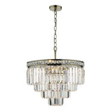 VYA0475 4 Light Pendant Antique Brass Crystal