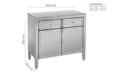 VAL2D2DCMIR 2 Drawer 2 Door Sideboard White