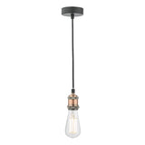 1 Light E27 Suspension Antique Copper Matt Black