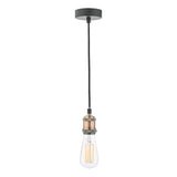 WAC0164 1 Light E27 Suspension Antique Copper Matt Black