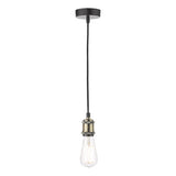 Single E27 Suspension Antique Brass Matt Black