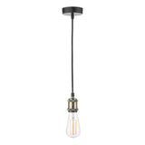 WAC0175 Single E27 Suspension Antique Brass Matt Black