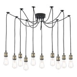 WAC2375 10 Light Pendant Antique Brass Matt Black