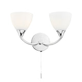 WAT0950-LED 2 Light Wall Light Polished Chrome Opal Glass