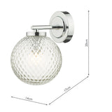 Bathroom Wall Light Polished Chrome Glass Ip44