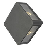 WEI2139 Outdoor 4 Light Wall Light Square Matt Grey Glass Ip65 Led