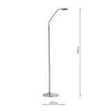 Task Floor Lamp Satin Chrome Led