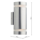 Outdoor 2 Light Wall Light Stainless Steel Led Ip44