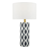 WEY4223 Table Lamp Blue And White Ceramic With Shade